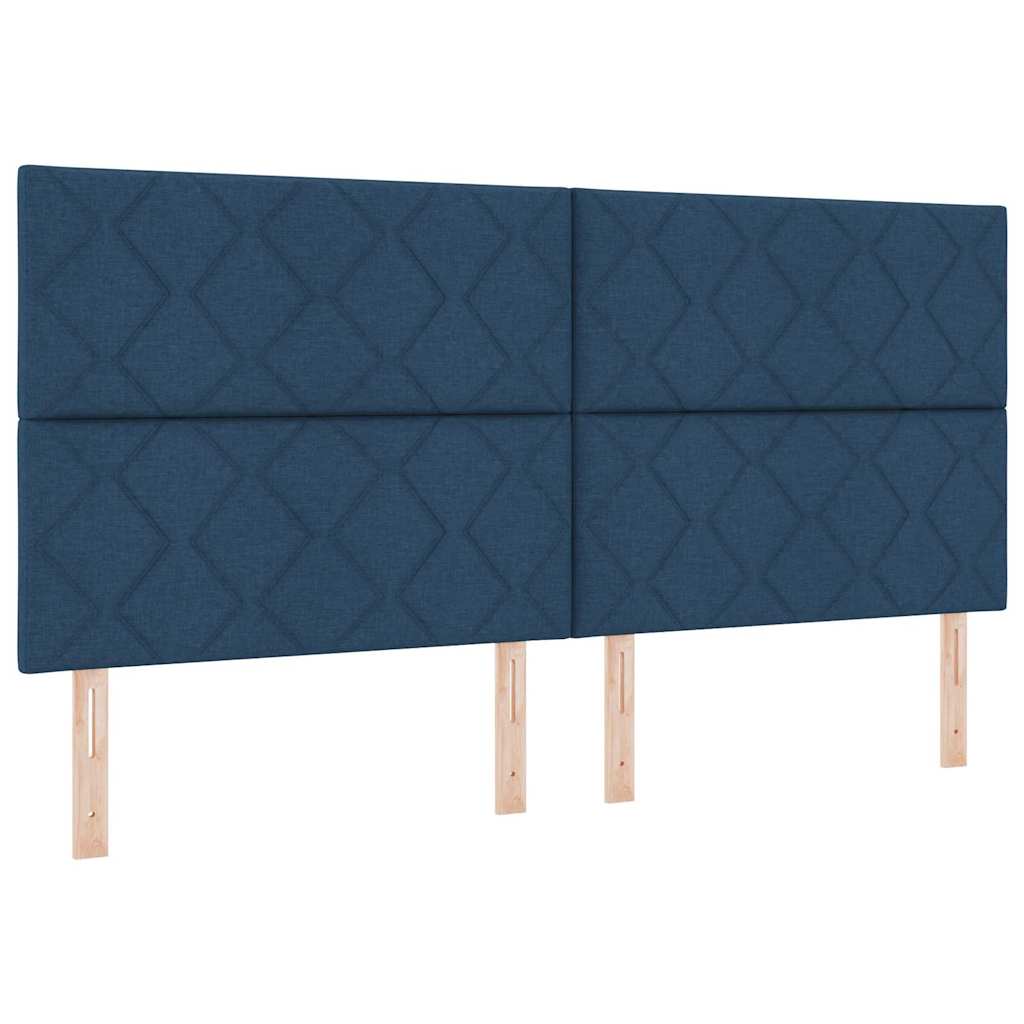 Fabric Headboard Geometric with Headboard Blue 200 cm Fabric